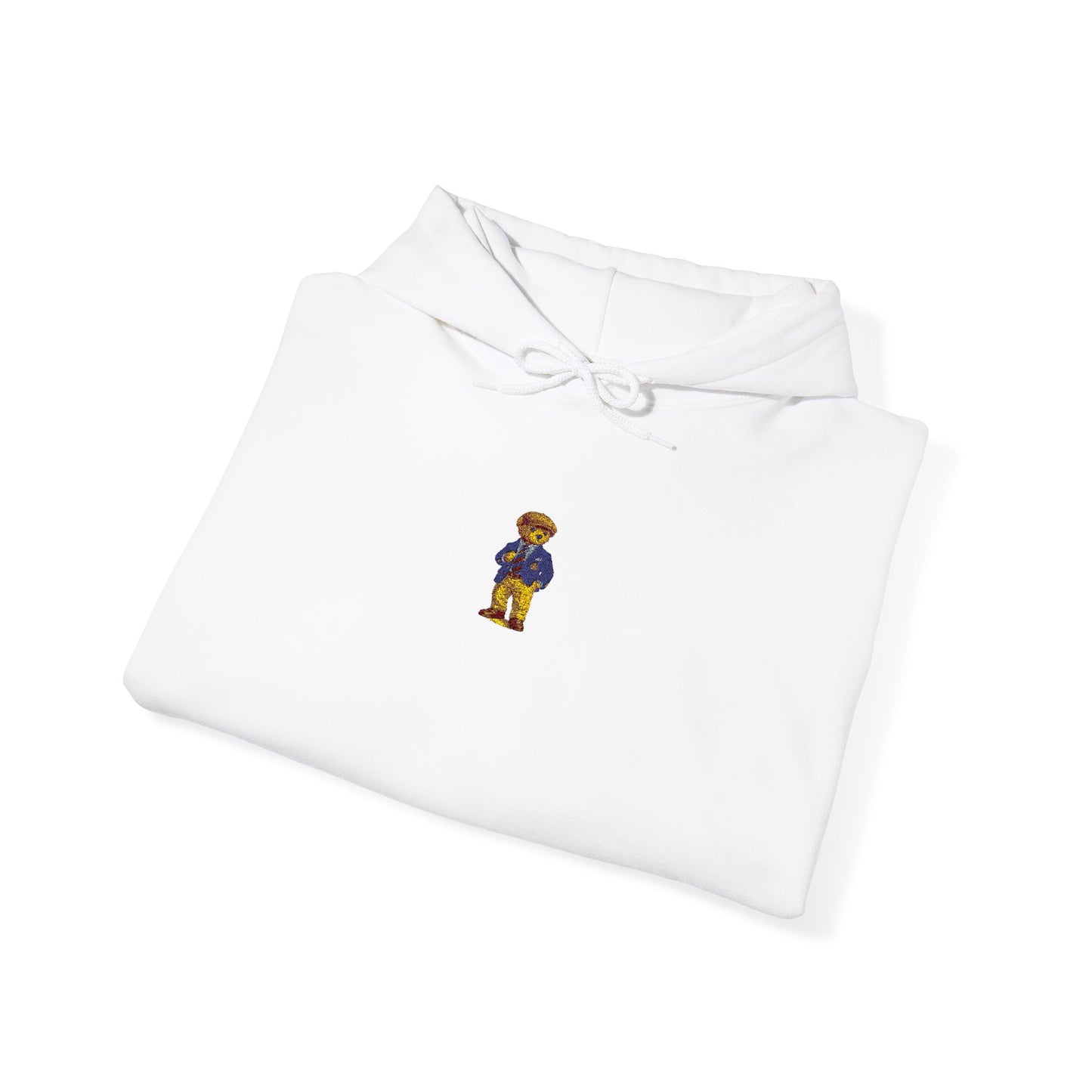 Mini Bear Graphic Hoodie — Cute Small Chest Emblem Pullover Printify