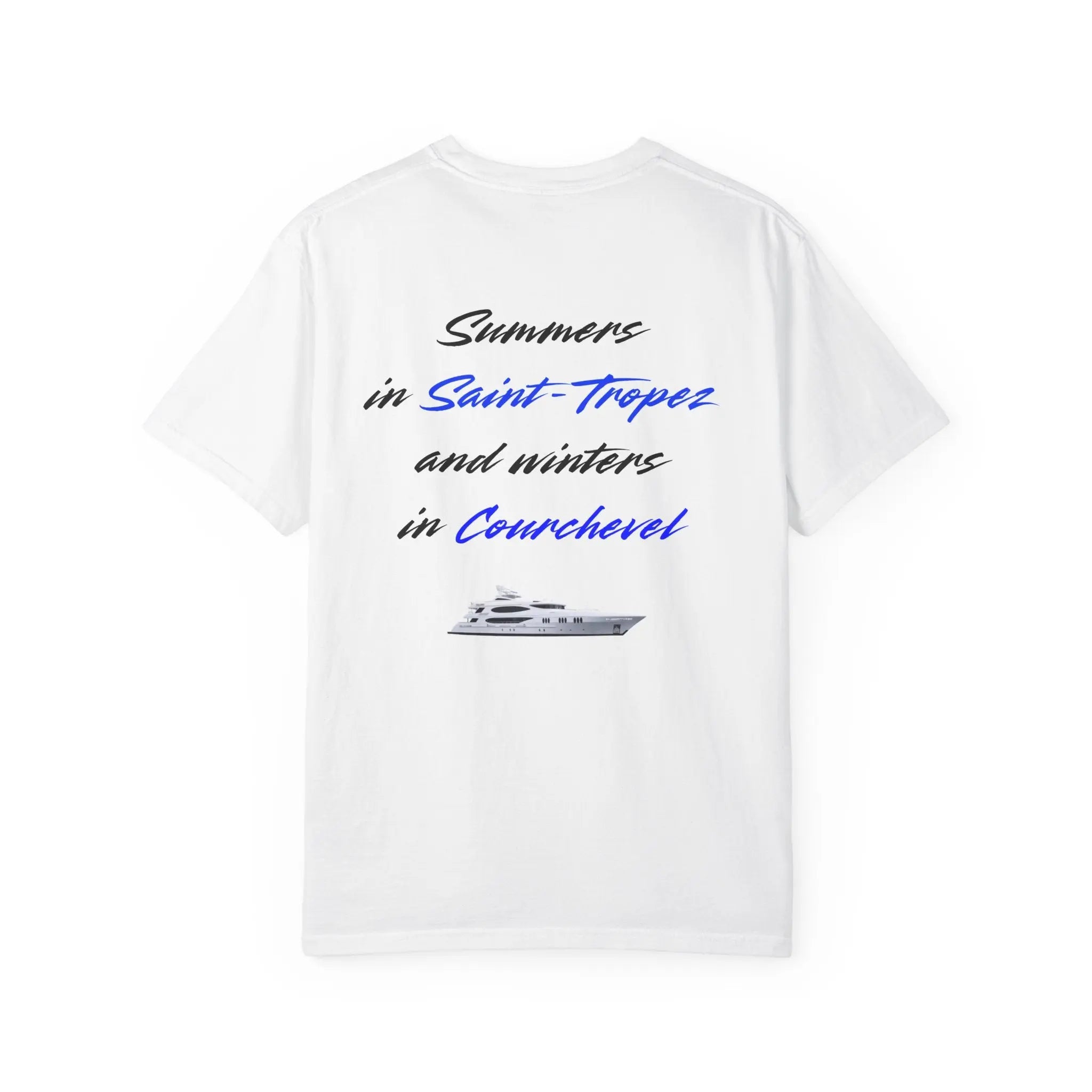 Saint-Tropez & Courchevel Yacht Vacation Tee Shirt Printify