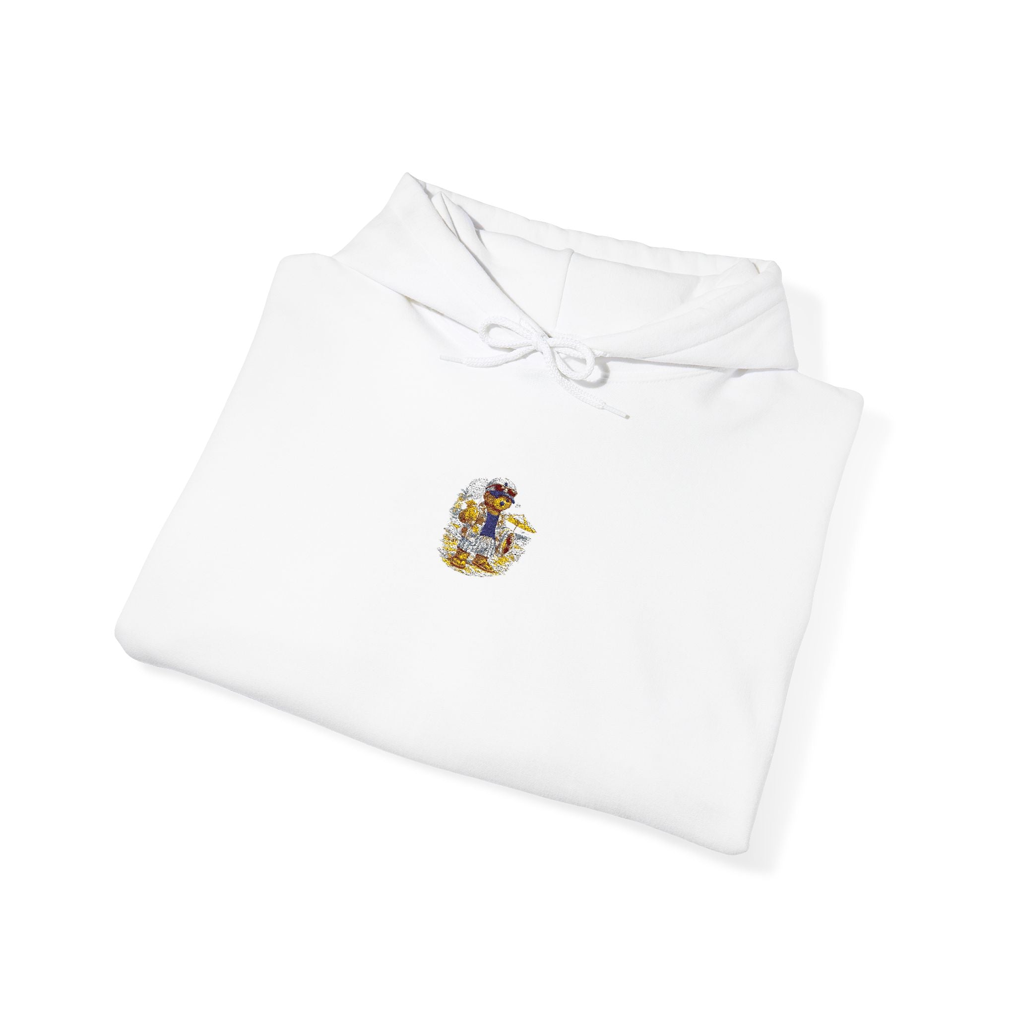 Hummingbird Floral Crest Hoodie — Small Colorful Bird Chest Graphic Printify